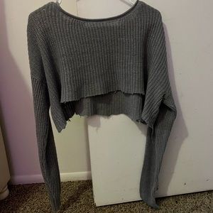 Wild Fable Cropped Grey Sweater